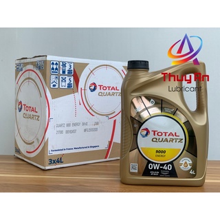 Thùng 3 bình nhớt Ôtô Total Quartz 9000 0W-40 (Nhập khẩu trực tiếp từ Singapore)