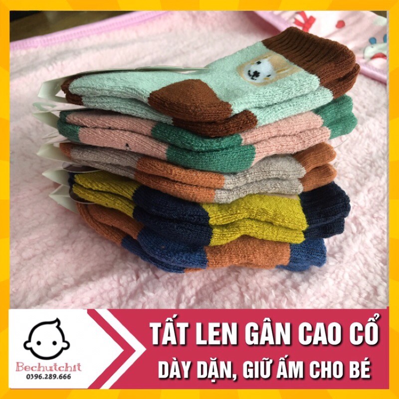 Tất len xù dày, cao cổ cho bé S.M.L