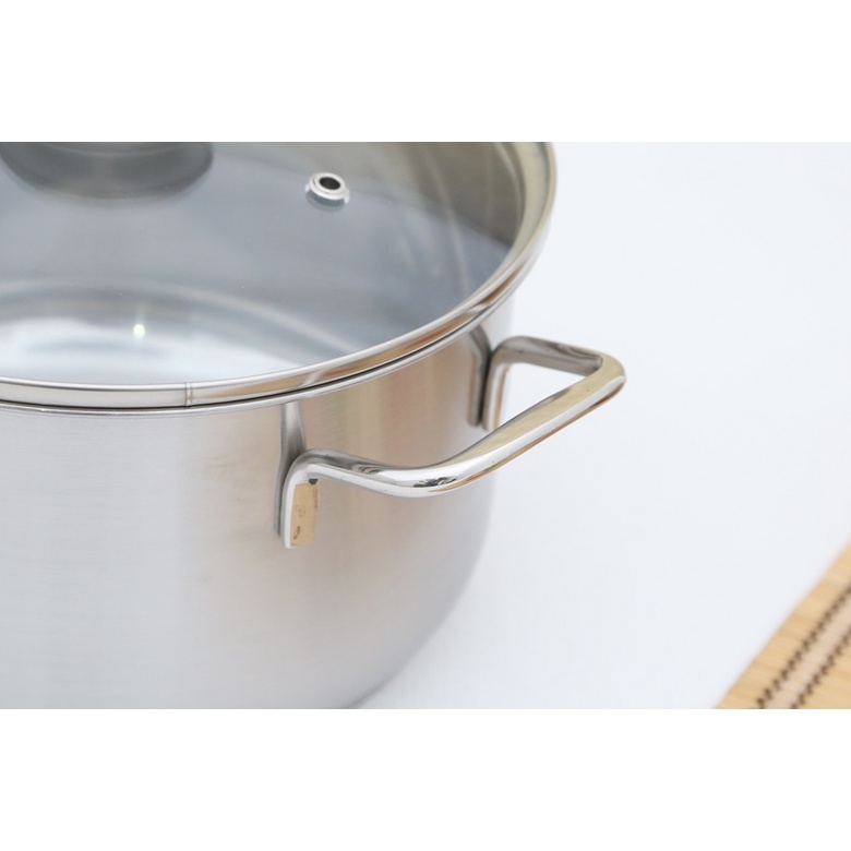 Bộ 4 Nồi Inox 430 Fivestar 3 Đáy Nắp Kính ✅ Dùng được bếp từ, Bảo Hành 5 Năm