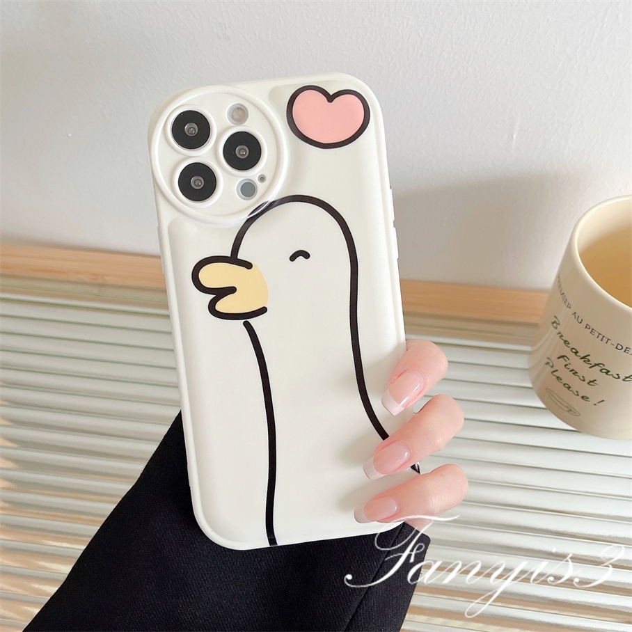 Ốp Điện Thoại Mềm Chống Rơi Hình Vịt Dễ Thương Cho iPhone 14 13 12 11 Pro Max X XR Xs Max 8 7 6 6s Plus SE 2020