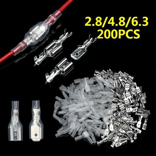 200 chiếc 2.8/4.8/6.3mm thiết bị đầu cuối uốn/ 50 chiếc đầu nối ổ cắm/ 50 chiếc đầu nối đầu cắm/ 100 miếng cách nhiệt

