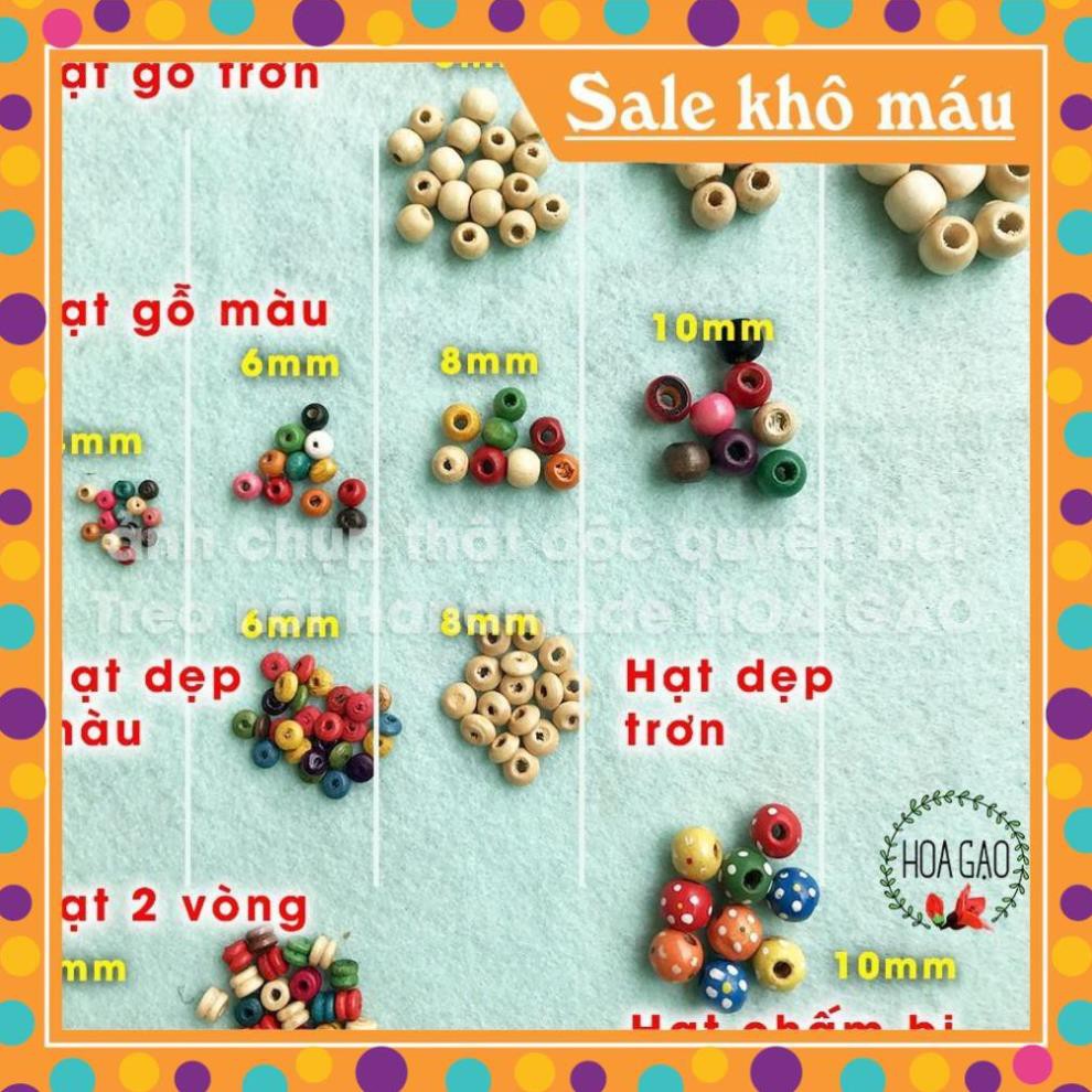 PR7 [Mã TOYNOV hoàn 20K xu đơn 50K] Hạt gỗ màu, hạt gỗ suôn sẻ HGH5 làm cho sách vải, vòng tay handmade 5g 14