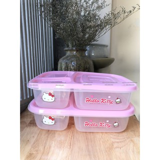 HỘP NHỰA 3 NGĂN HELLO KITTY LOCK&LOCK LKT802