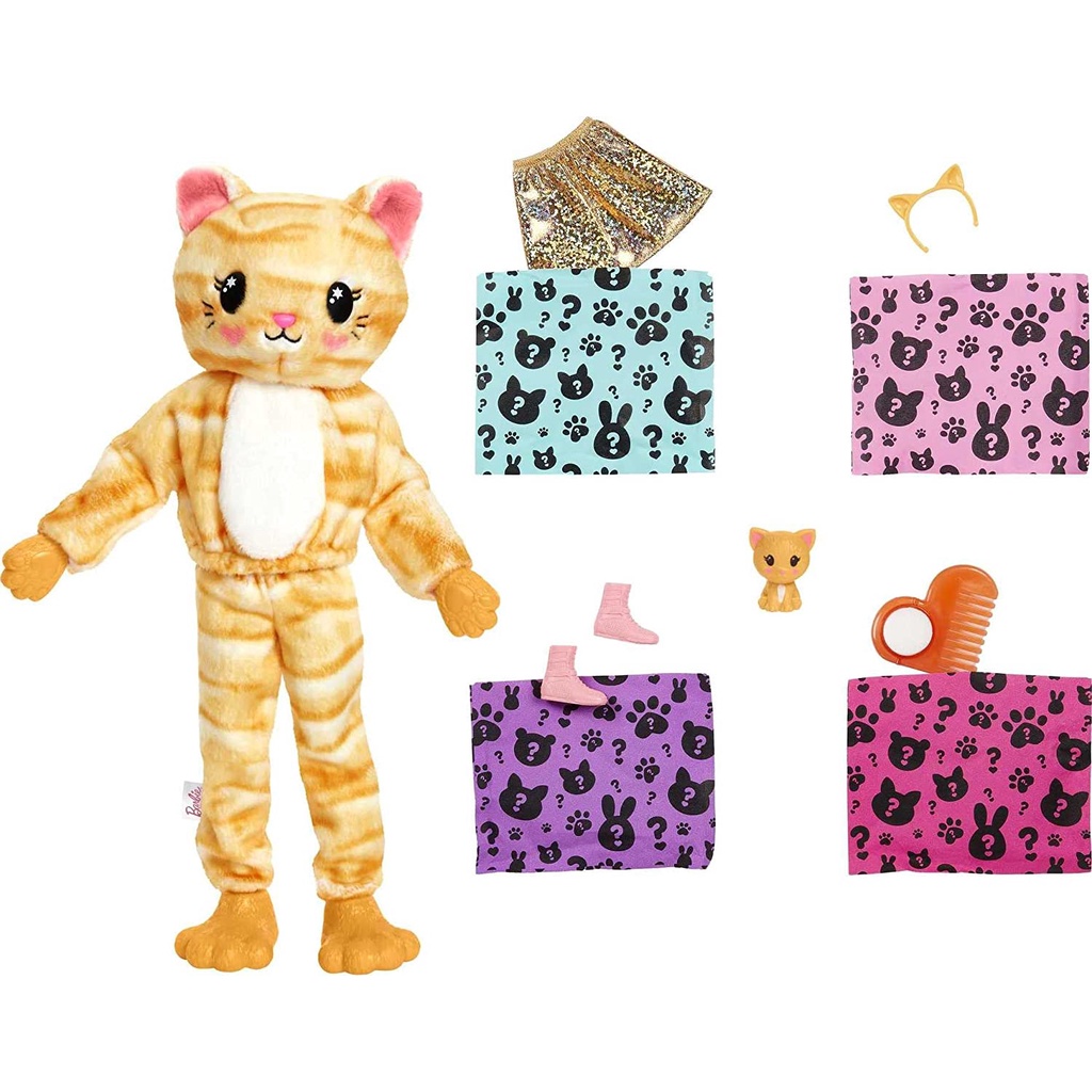 Búp Bê Barbie Cutie Reveal Trong Trang Phục Mascot Siêu Đáng Yêu Cùng Với Thời Trang Và Phụ Kiện