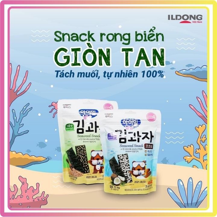 Rong biển tách muối cho bé từ 8 tháng Ildong