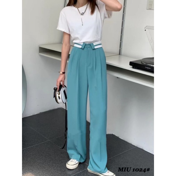 Quần vải ống suông cạp viền hàng QCL1