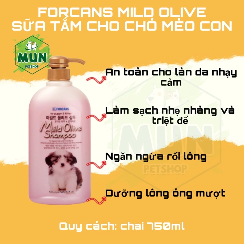 Sữa tắm Forcans Mild Olive 750ml (001121)