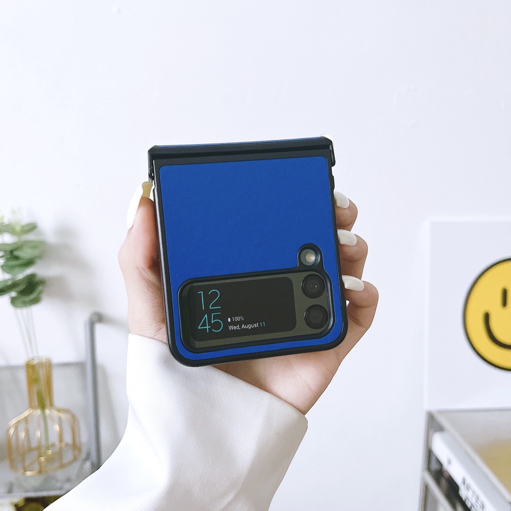 Bao Da Điện Thoại PC Cứng Nắp Gập 4 Màu Trơn Chống Sốc Cho Samsung Galaxy Z Flip 4 5G