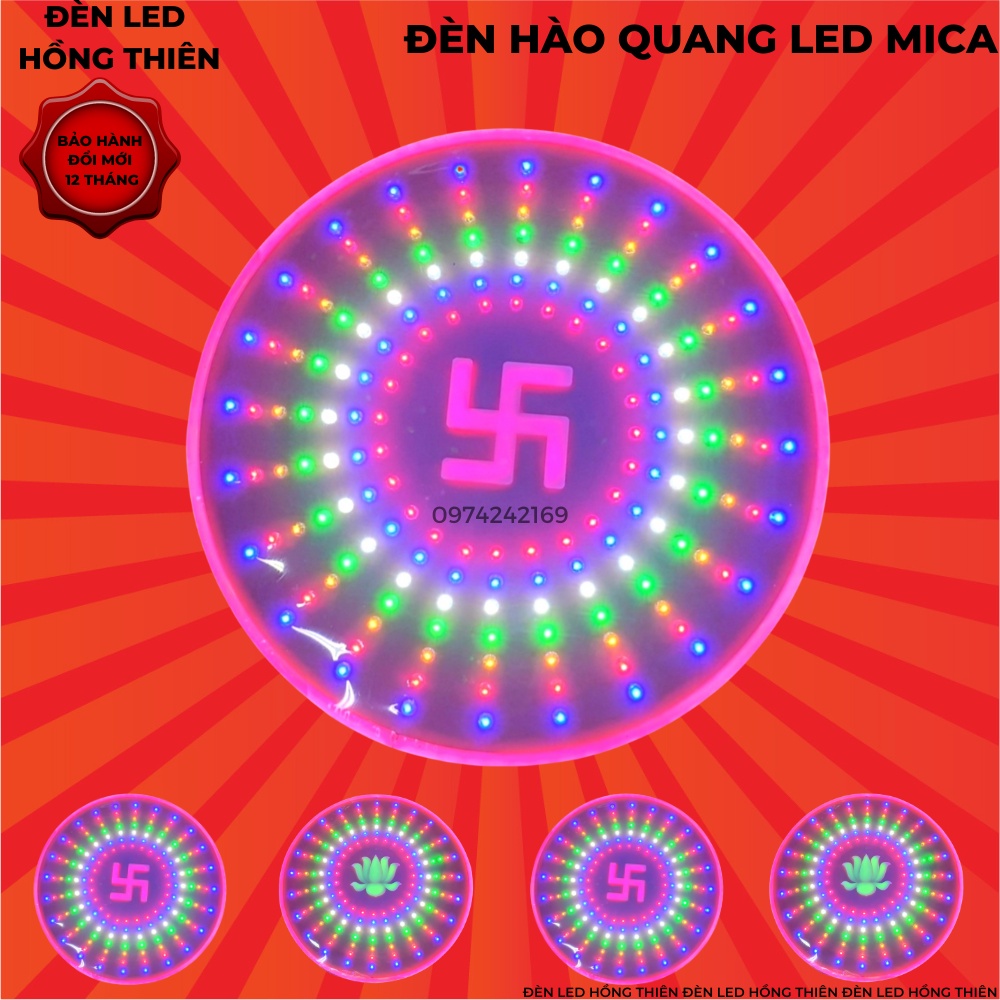 Đèn Hào Quang Mica Siêu Mỏng Chạy 8 Kiểu