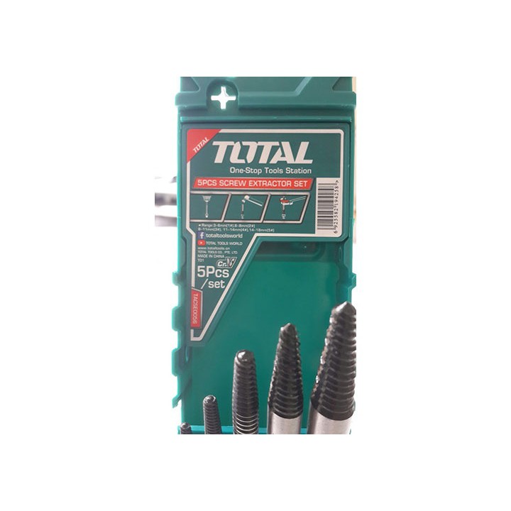 3-18mm Bộ mũi taro lấy ốc gãy 5 chi tiết Total TACSE0056