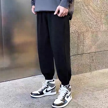Quần Jogger nam thể thao ống rộng dây rút dáng hàn quốc có túi vải da cá - Quần nỉ nam ống suông dài mặc đi ngủ ở nhà