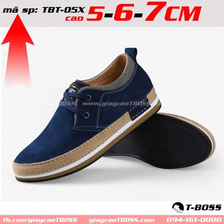 giày Tăng chiều cao nam 5cm - 6cm - 7cm, Da lộn cao cấp TBT-05X - GIÀY CAO T-BOSS 💜
