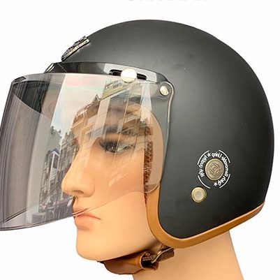 Kính lồi Chắn Gió Mũ Bảo Hiểm 3/4 Đầu NAPOLI Loại Ngắn GRS