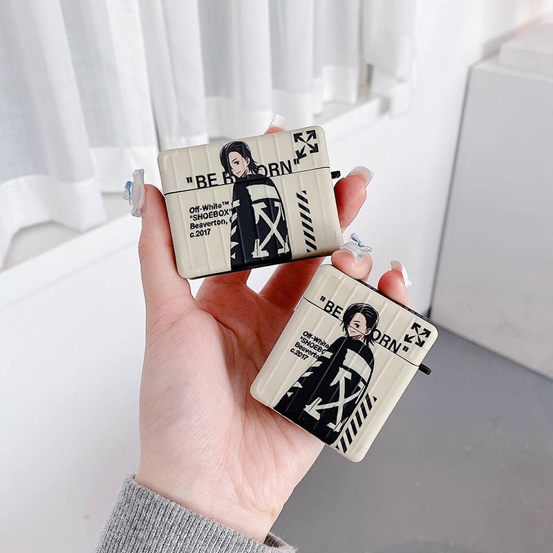 Vỏ Bảo Vệ Hộp Sạc Tai Nghe AirPods 1 2 3 Pro Hình Jujutsu Kaisen gojo Có Móc Treo Tiện Dụng
