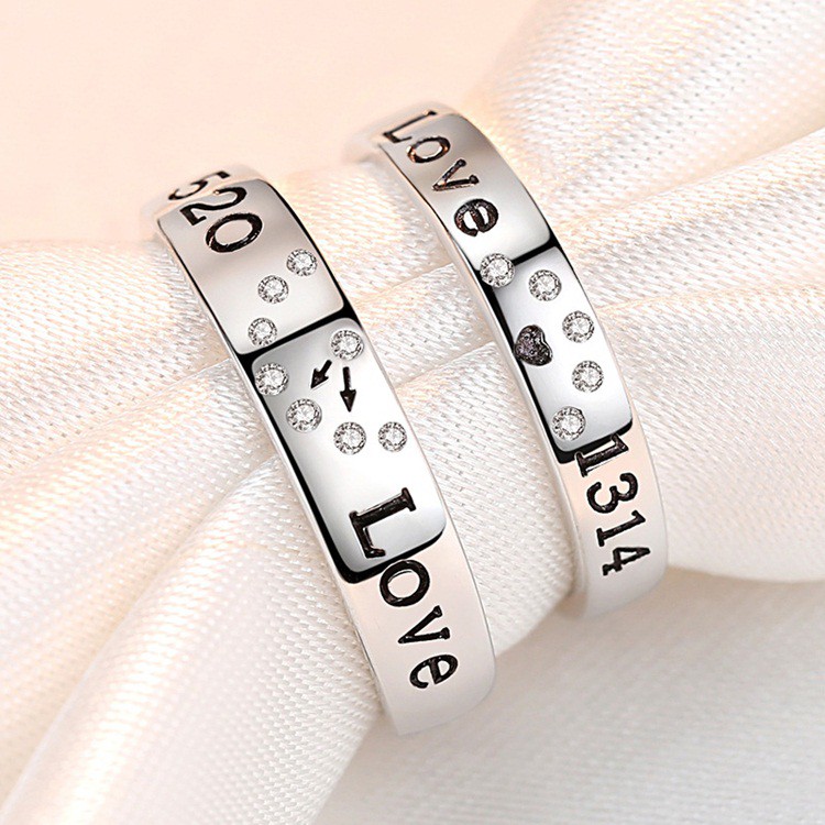 Nhẫn đôi nam nữ cực cute, bạc ý S925 - NC19