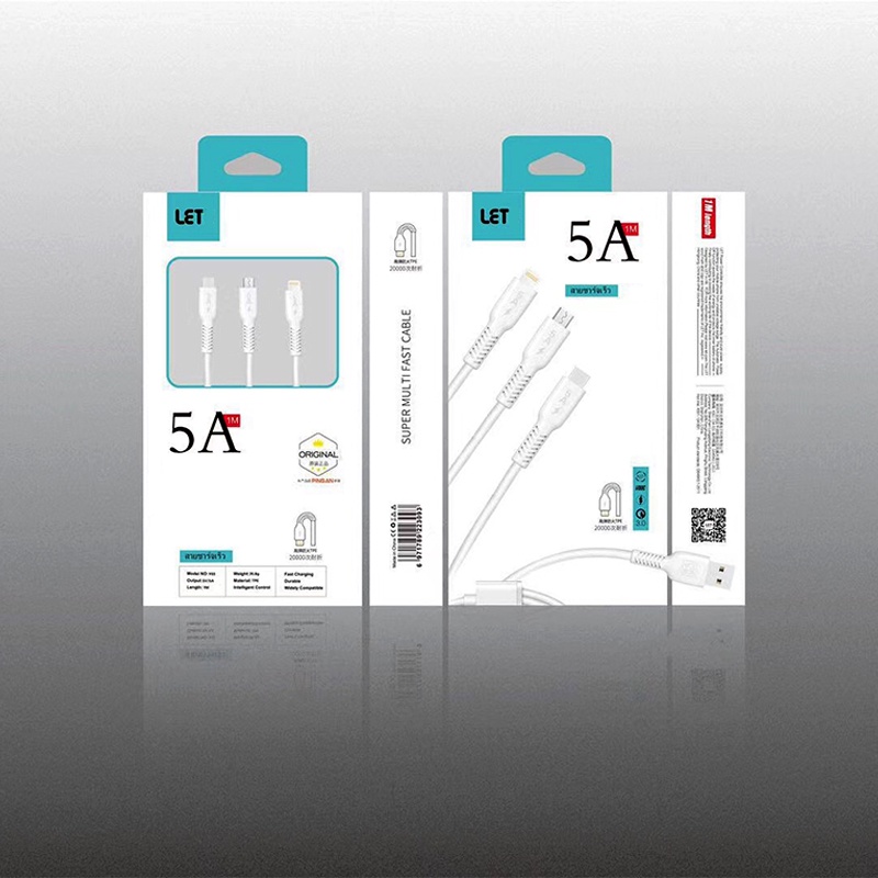 Cáp sạc 3 in 1 Y03 tiện lợi Type-C, Linghning, Micro, sạc nhanh, sạc cùng lúc cho các thiết bị Android, Iphone, Oppo,..