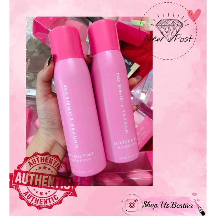 [Hàng nhập Mỹ ] Xịt khoá nền cấp ẩm Jeffstar x Morphe màu Hồng ( setting gray Jeffstar x Morphe )