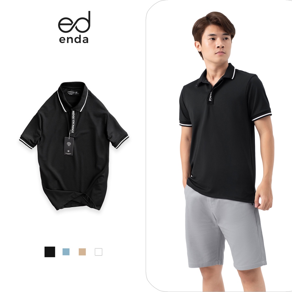 Áo polo nam phối viền ENDA STORE Áo thun cổ bẻ 4 màu