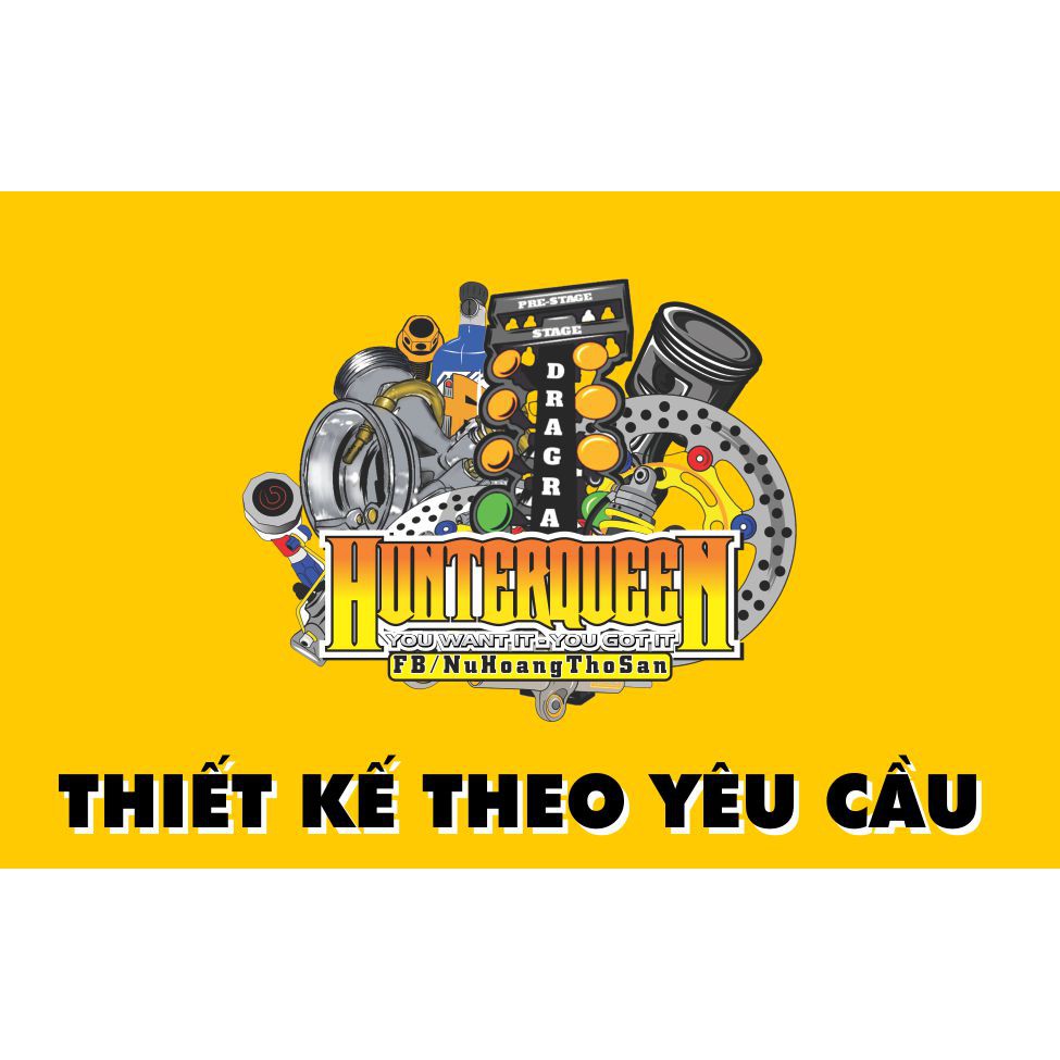 Hunterqueen tem decal thiết kế theo yêu cầu. Tem nhãn, hình dán, logo, thương hiệu... Tem xe