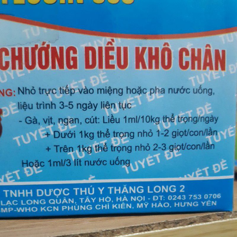 TĐ Tylosin 500 10ml chuyên dành cho gà vịt ngan chim cút