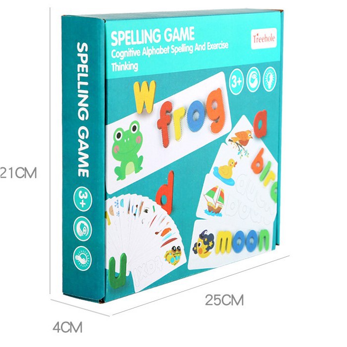 [New] Bộ 28 thẻ ghép từ vựng tiếng anh - Spelling Game hiệu Treehole giúp bé phát triển tư duy