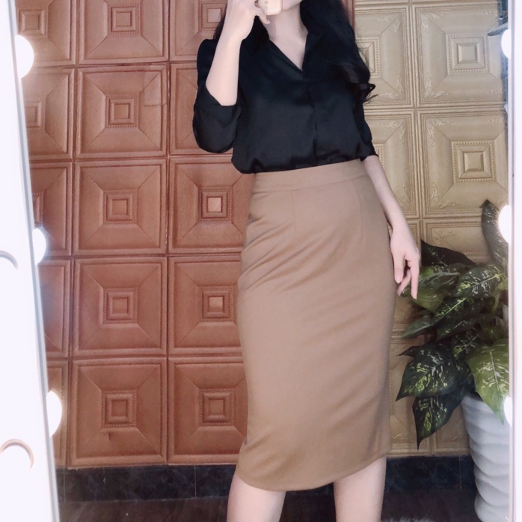 Chân Váy Bút Chì Công Sở Dáng Dài Co Giãn 4 Chiều - Chất Mango Cao Cấp | BigBuy360 - bigbuy360.vn