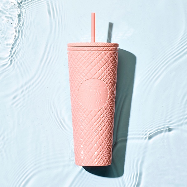 Ly Starbucks Cold Cup 24Oz (709ml) Jewel Coral Orange