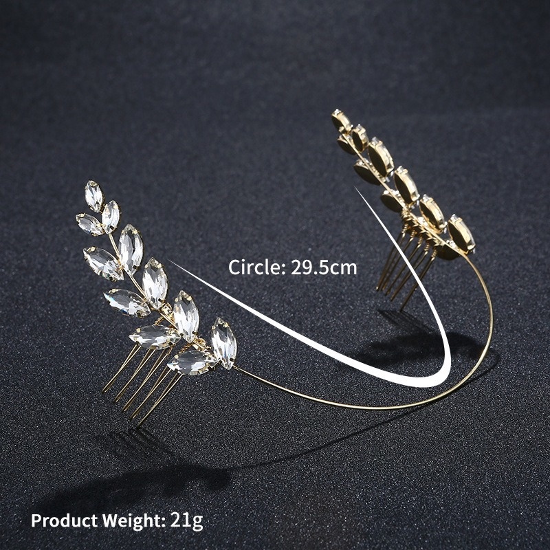 Cài Tóc Hình Cành Olive Đính Đá Thời Trang Cho Cô Dâu