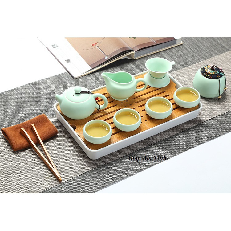 (COMBO) BỘ ẤM CHÉN PHA TRÀ ĐẠO KÈM KHAY CÓ TÚI XÁCH MANG ĐI DU LỊCH TIỆN LỢI