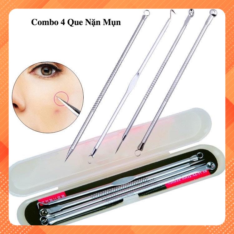 Bộ 4 Món Que Nặn Mụn Đầu Đen, Trứng Cá, Cám Thần Thánh