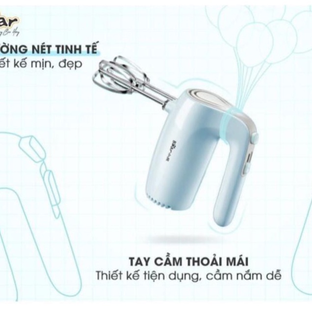 Máy Đánh Trứng, Đánh Kem Mini Cầm Tay Bear, 5 Tốc Độ_Bảo Hành 12 Tháng