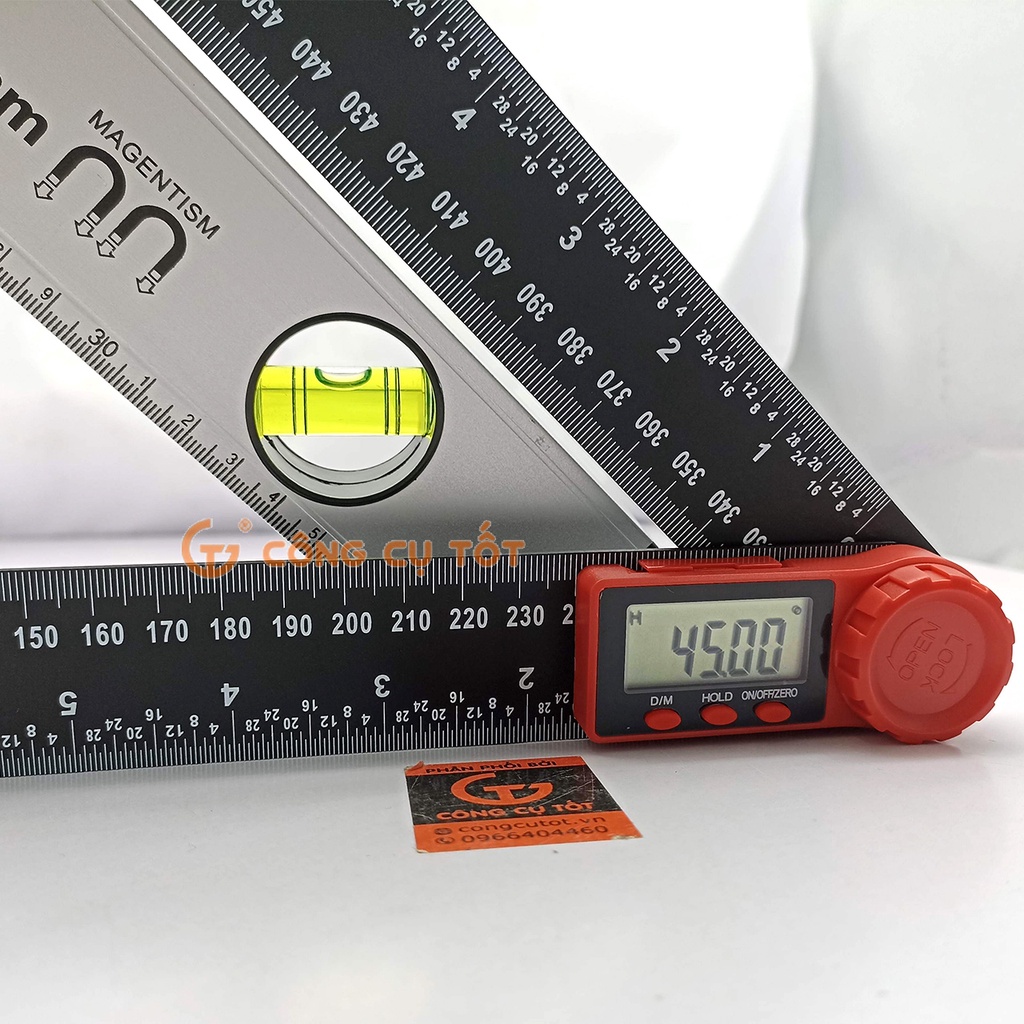 Thước thủy LS+ với 3 bình thủy có từ