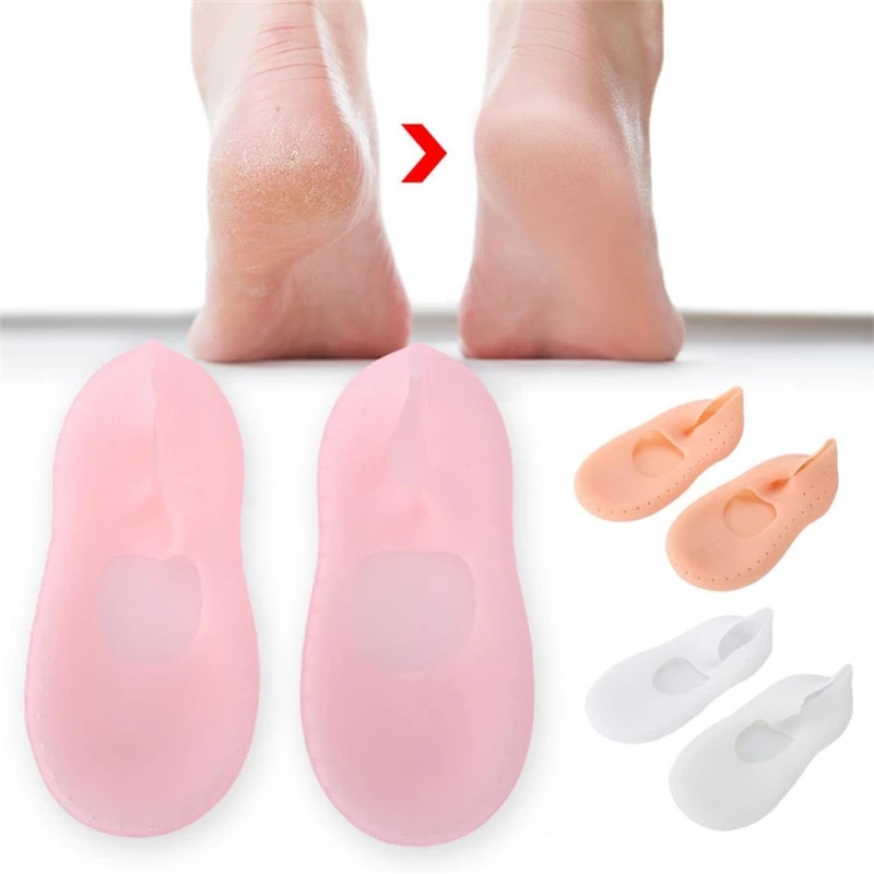 (Hàng Mới Về) 1 Cặp Vớ Silicone Gel Chăm Sóc Bàn Chân Giảm Đau Dưỡng Ẩm Tẩy Tế Bào Chết Thoáng Khí