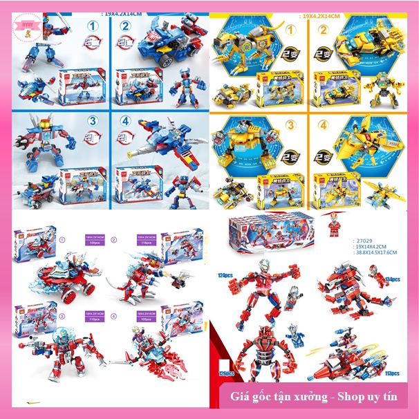 NINJAGO_ 4 in 1 Lego Ninja Đồ chơi Khối xây dựng lắp ráp robot biến hình