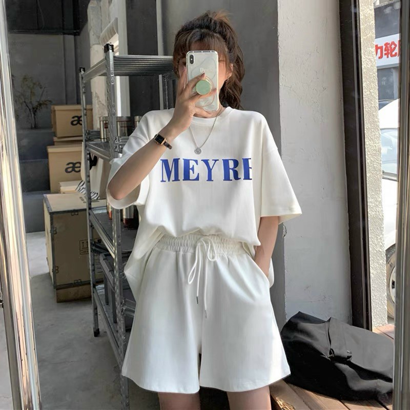 💃 Bộ Quần Áo Thun MEYRR Cộc Tay Dáng Rộng 2 Màu
