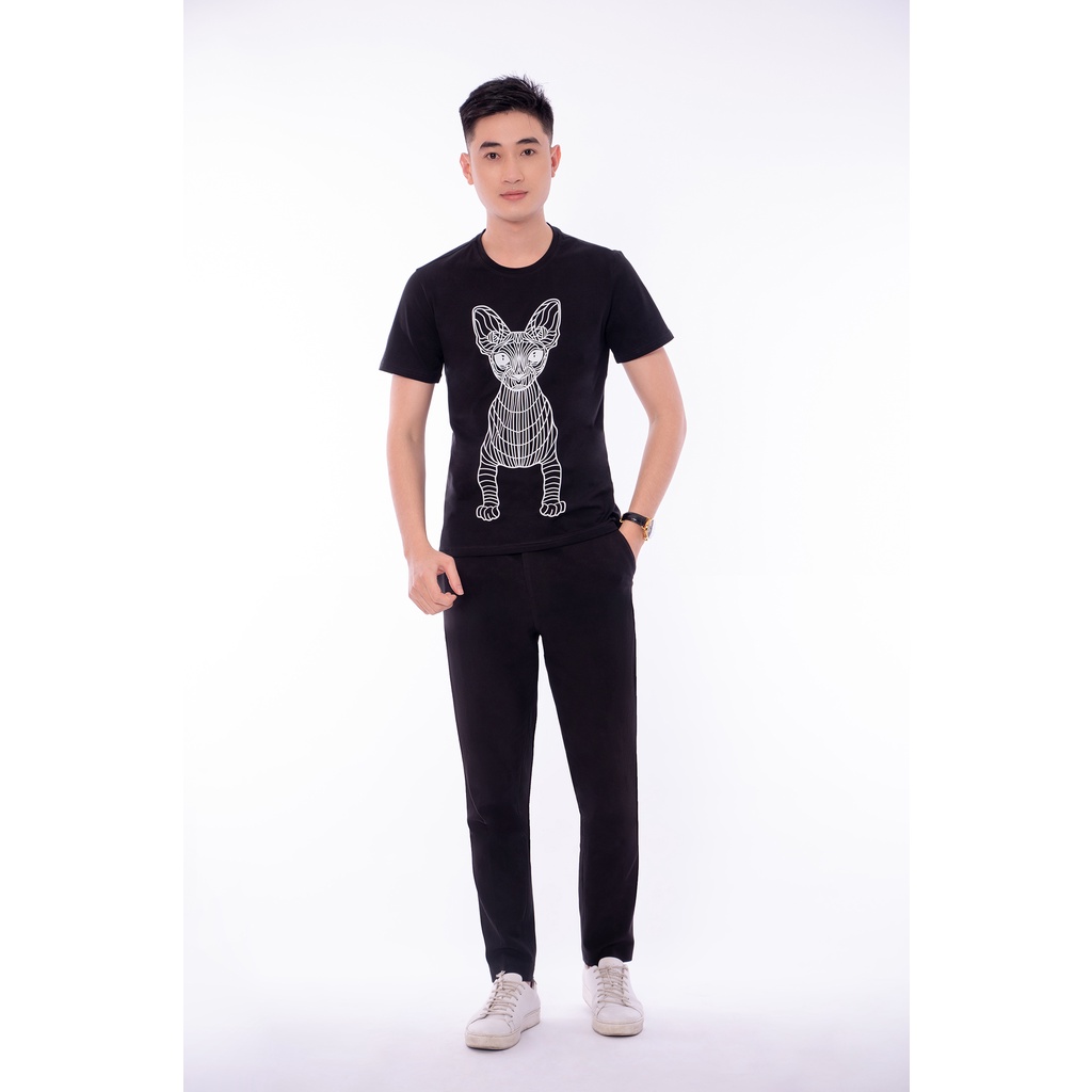 Áo Thun Nam Cổ Tròn In Chó Ai Cập vải cotton dày dặn, co giãn, tay ngắn Co Dãn 4C - AC132