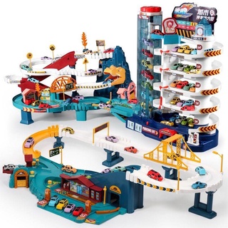  Bộ ghép nối hầm khủng long đường đua cao tốc gara ôtô 5 tầng mô hình xe chạy tự động liên hoàn 