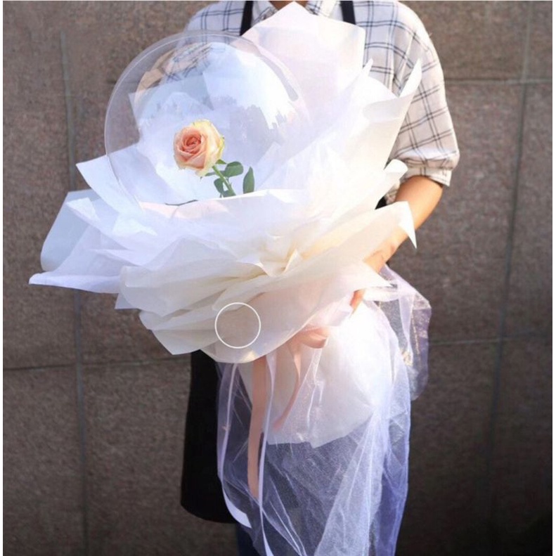 Bóng jumbo, bóng meka nhựa nhập xịn, trong vắt size 20cm/ Đèn led 2m