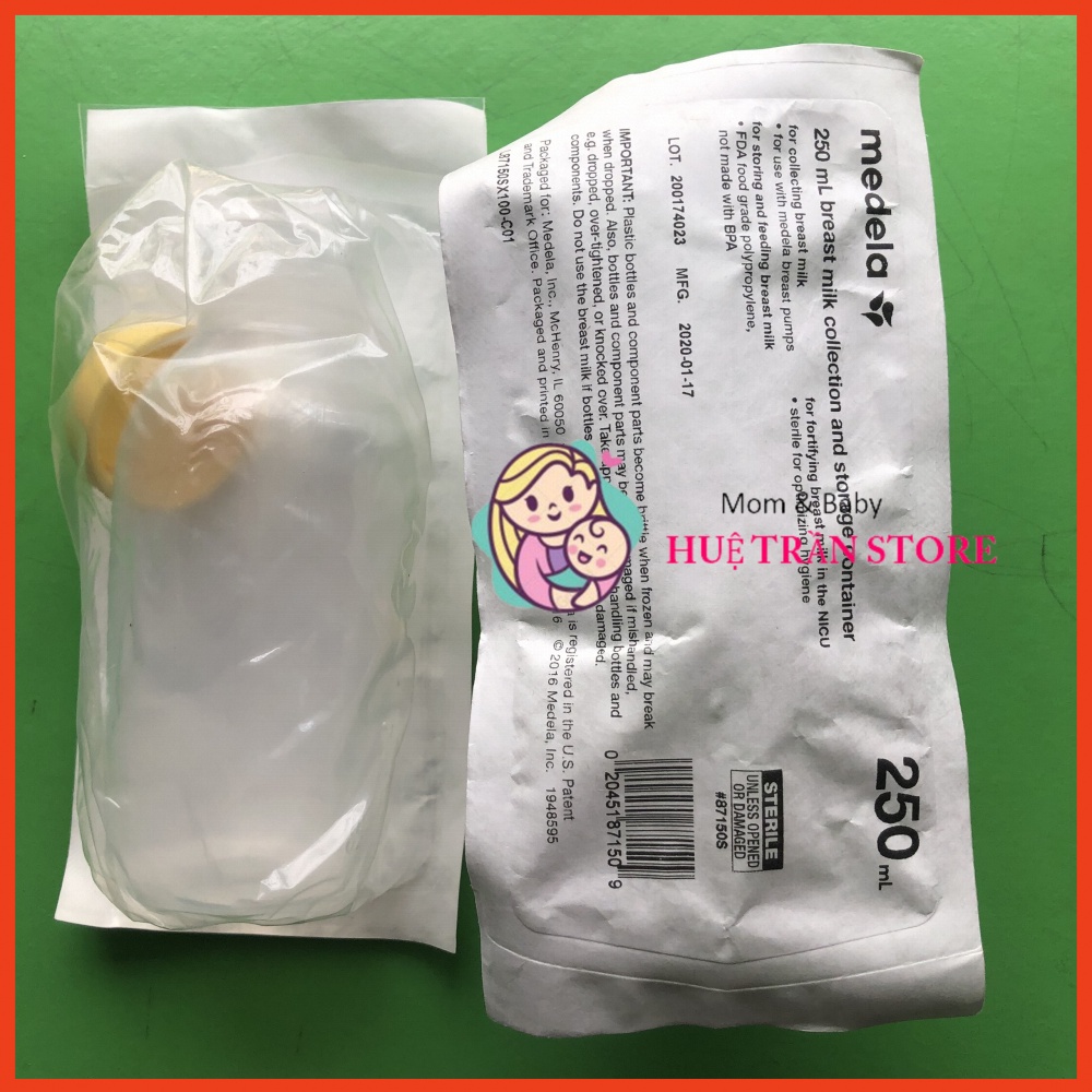 Bình trữ sữa 250ml chính hãng-logo dập nổi