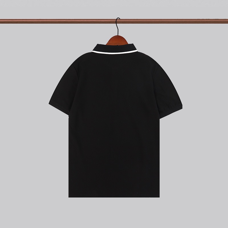 Burberr * Áo Thun Polo Tay Ngắn Kẻ Sọc Nhỏ Thêu Logo Trước Phối Màu Tương Phản Chất Lượng Cao Thời Trang Mù