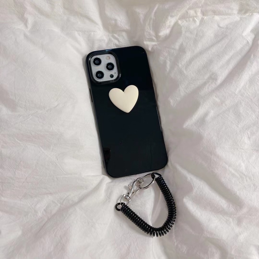 Ốp Điện Thoại Tpu Mềm Chống Rơi Màu Kẹo Hình Trái Tim Có Dây Đeo Cho Iphone 12 Pro Max 11 Pro Max Xs Max Xr X 7 8 Plus 7 Plus