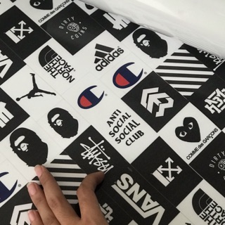 Combo sticker đen trắng chống thấm