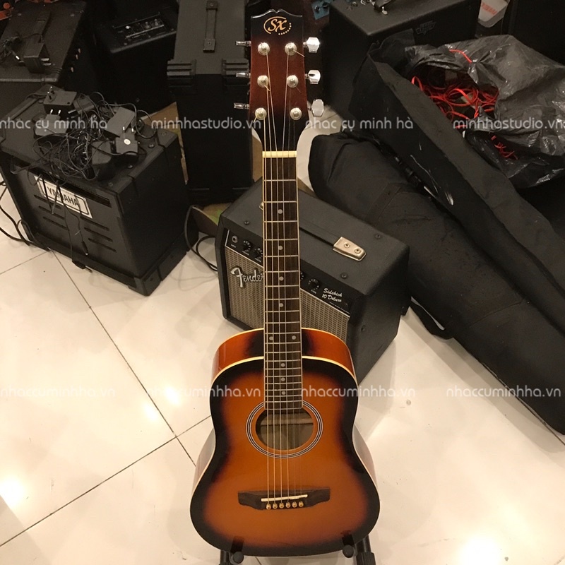 Đàn Guitar Acoustic SX DG-27 W/B  chính hãng, âm thanh hay