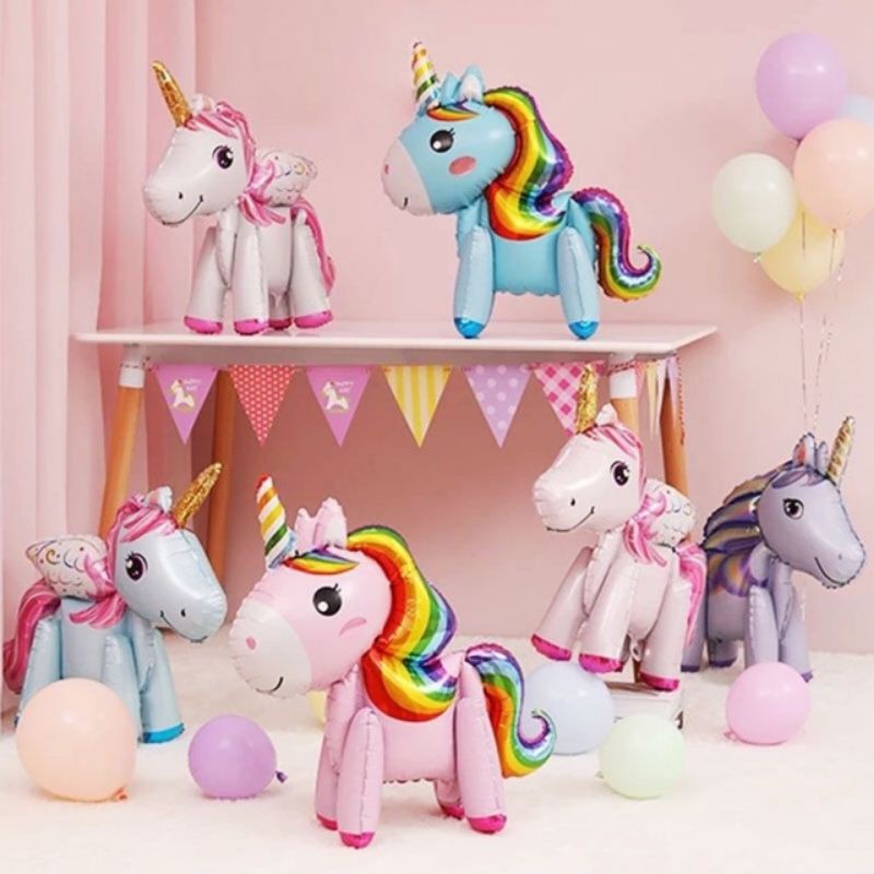 Bóng ngựa pony 1 sừng 3D tự đứng được