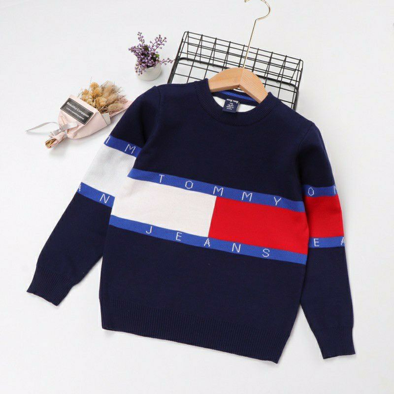 Áo len cổ tròn bé trai size đại 2 lớp dày đẹp