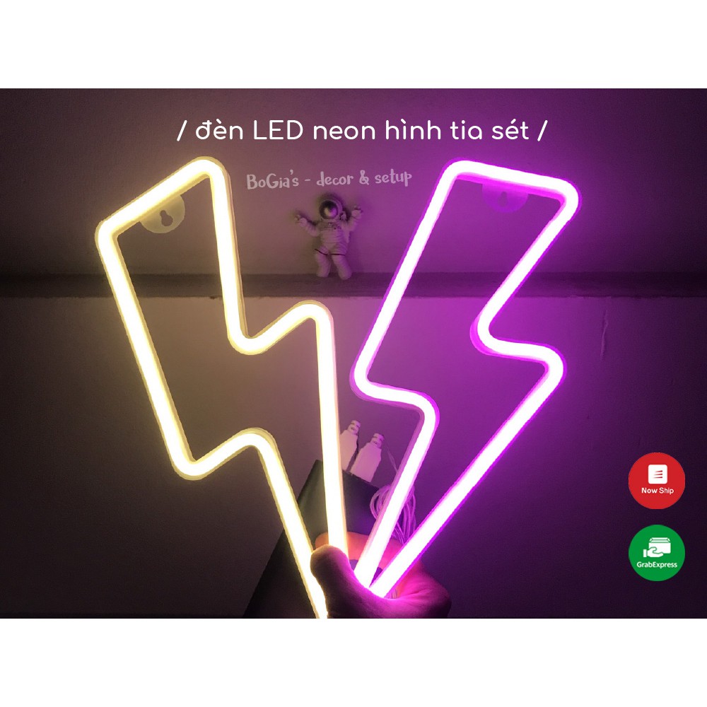 Đèn Led Neon trang trí hình TIA SÉT sáng, đẹp [nguồn USB &amp; PIN]