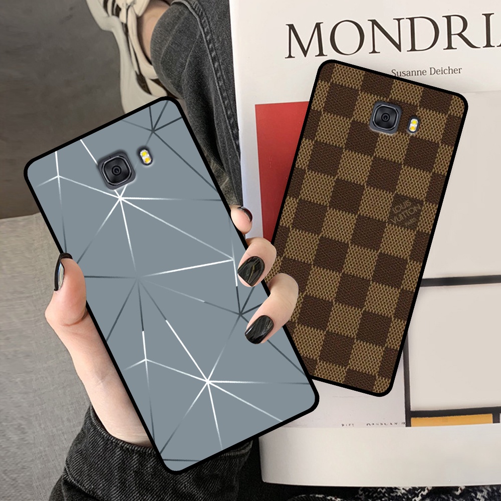 Ốp lưng Samsung A9 Pro / C9 Pro in hình thương hiệu LV, họa tiết xanh bạc siêu đẹp