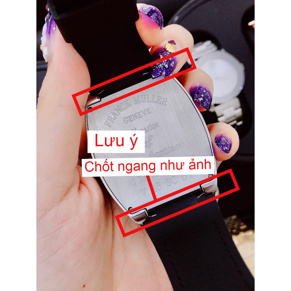 Dây da cao su dành cho đồng hồ franck muller v32 QZ / V45 SC