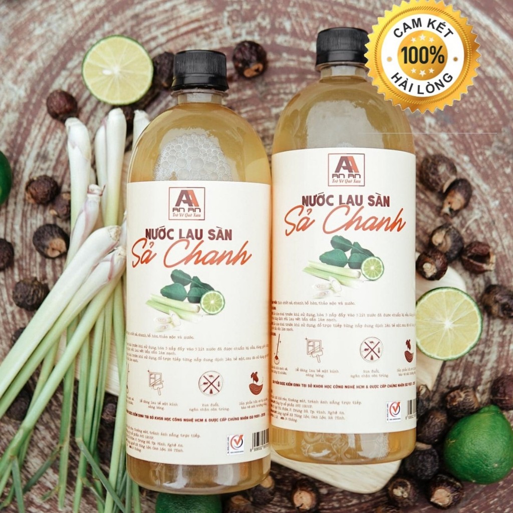 Nước lau sàn quế chanh sả Quế An An, xua đuổi muỗi và côn trùng, thảo mộc tự nhiên, không chất tẩy rửa, an toàn cho da