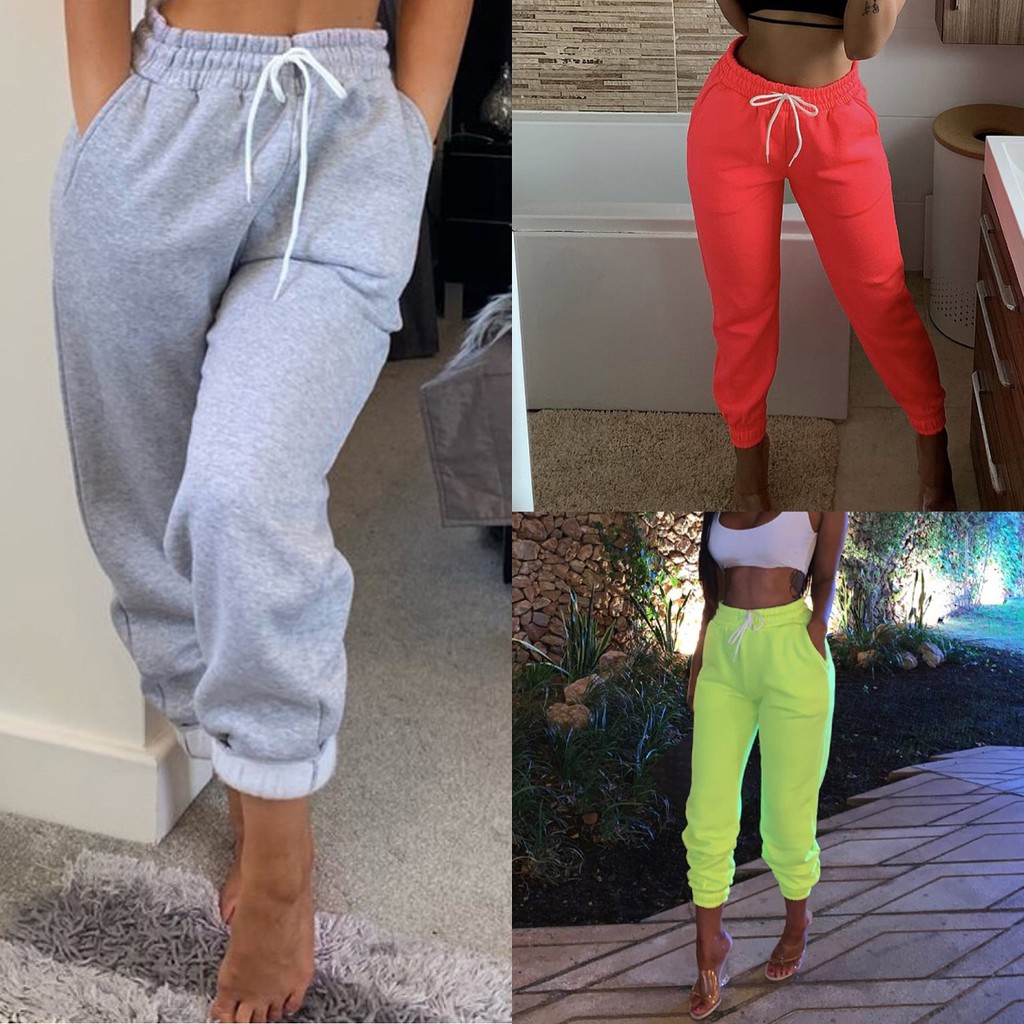 Quần Dài Dáng Rộng Lưng Cao Co Giãn Thời Trang Thu Đông Cho Nữ